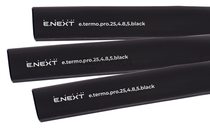 Термоусаджувальна трубка з клейовим шаром e.termo.pro.25,4.8,5.black, 25,4/8,5, 1м, чорна (p092049)