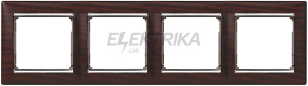 Рамка горизонтальна, темне дерево/срібний штрих, 4-постова, Valena