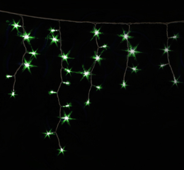 Гірлянда зовнішня Icicle 120LED 2x0.9 зелений/чорний IP44