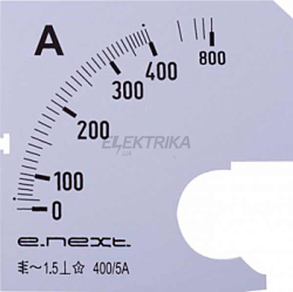 Шкала для амперметра щитового e.meter72.a400.scale АС 400А 72х72мм