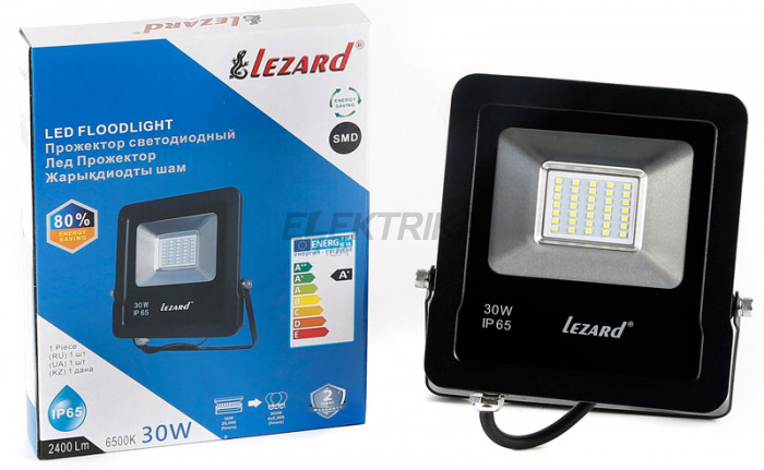 Прожектор світлодіодний Lezard 30W, IP65 6500K 2400Lm (PAL6530)