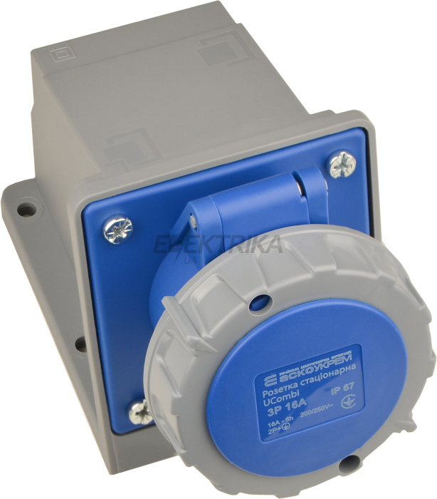 Розетка стаціонарна серії  UСombi 3P 16A IP 67 (A0080010143)