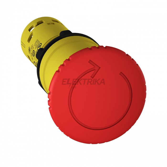 Кнопка аварійного зупинки Schneider Electric Harmony XB7, Monolithic emergency stop, plastic, red mushroom Ø40, Ø22, скорочення керування, 1 NC XB7NS8442