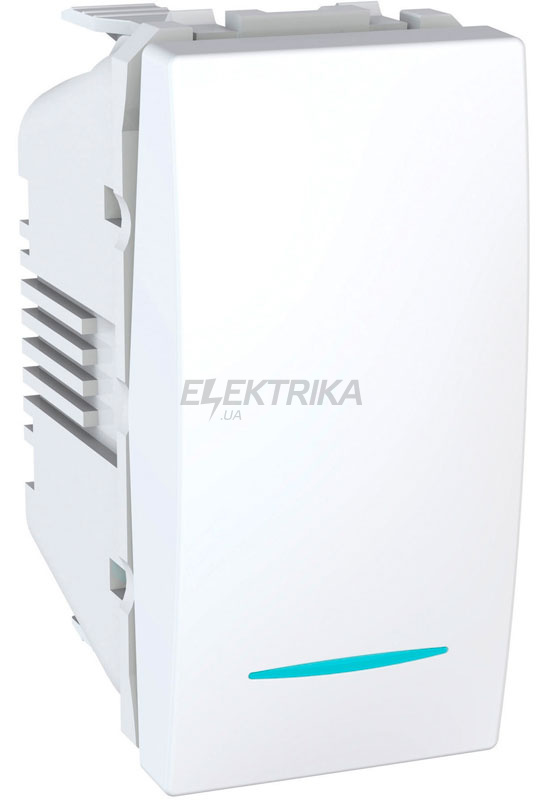 Вимикач одноклавішний (СХ.1) Schneider Electric Unica з підсвічуванням білий (MGU3.101.18N)