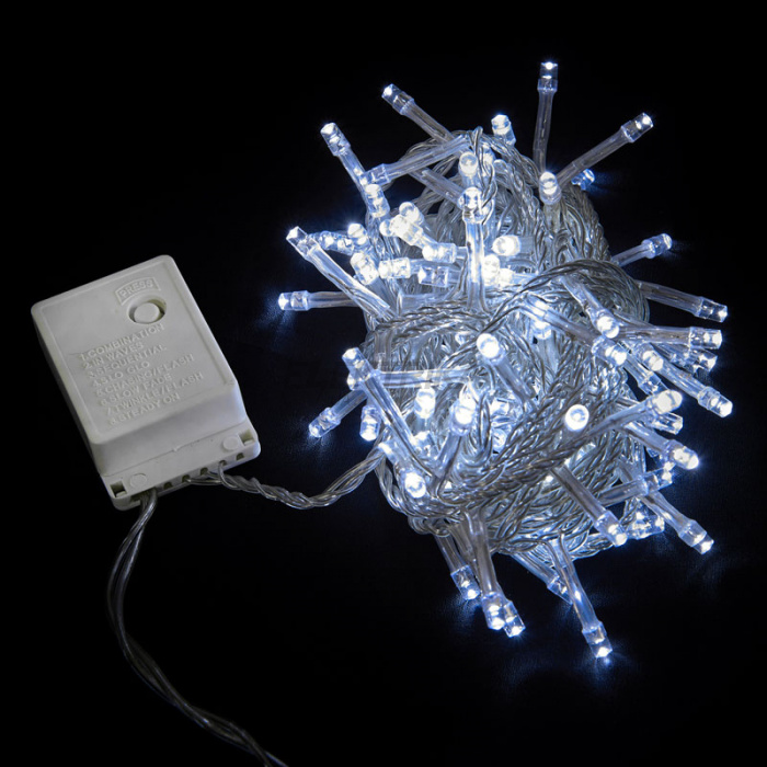 Гірлянда внутрішня DELUX STRING З 100LED 5m білий/прозорий IP20 (90009494)