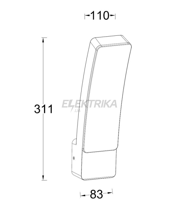 Світильник вуличний настінний LUTEC KIRA 5288902118 18Вт IP54 Architectural (51854)