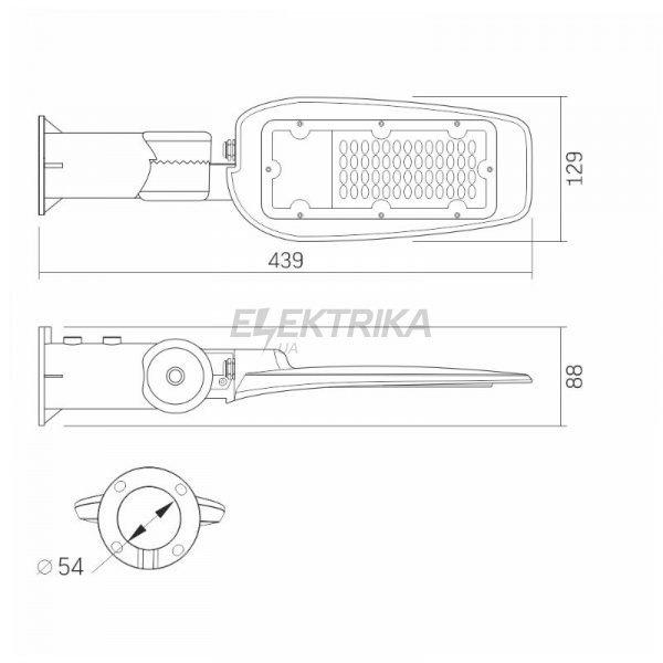 LED ліхтар вуличний VIDEX (поворотний) 30W 5000K Темно-сірий (VL-SLe14-305)