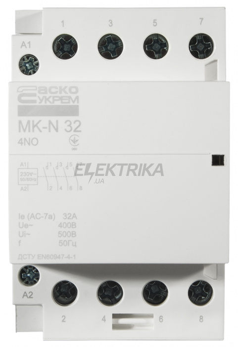 Контактор модульний АСКО-УКРЕМ MK-N 4P 32A 4NO (A0040030032)