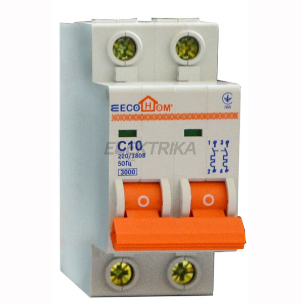 Автоматичний вимикач модульний ECO 2p З 10A