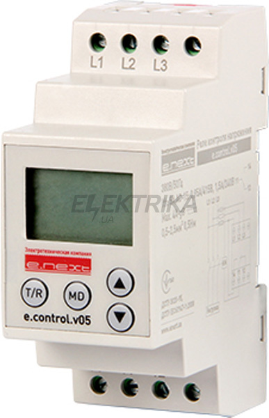 Реле контролю напруги трифазне цифрове e.control.v05