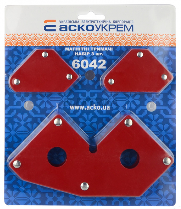 Магнітний тримач для зварювальних робіт АСКО-УКРЕМ 6042 комплект 3 шт. (A0200020099)