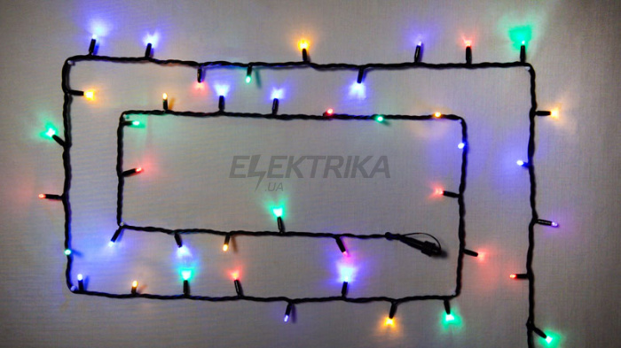 Гірлянда зовнішня DELUX STRING 100LED 10m (2*5m) мульти/чорний IP44 EN (90016603)