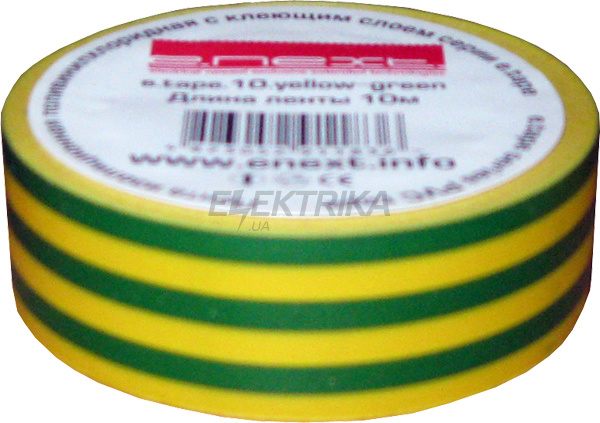 Ізолента e.tape.stand.20.yellow-green, жовто-зелена (20м)