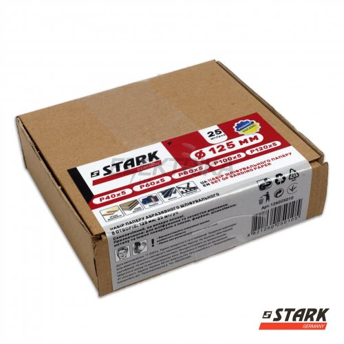 Набір шліфувального паперу Stark D125 мм 8 отворів 25 шт (126025010)