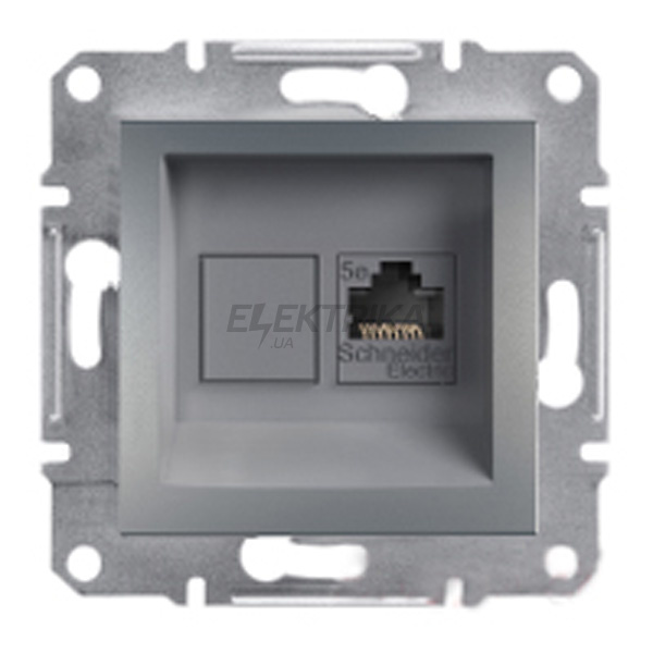 Розетка комп'ютерна RJ45 Schneider Electric Asfora сталь (EPH4300162)