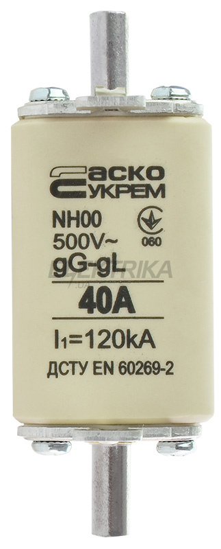 Запобіжник ножовий плавкий АСКО-УКРЕМ NH00 40A gG (A0050010011)