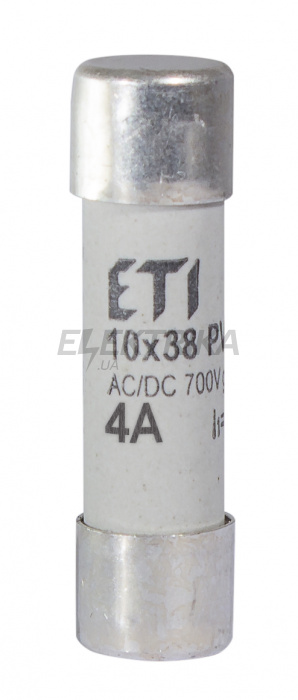 Плавка вставка запобіжник ETI CH10x38 gR 4A/700V AC/DC 002625018
