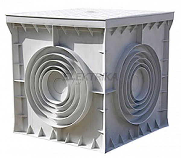 Колодязь кабельний пластиковий e.manhole.550.550.500.cover, 550х550х500мм з кришкою