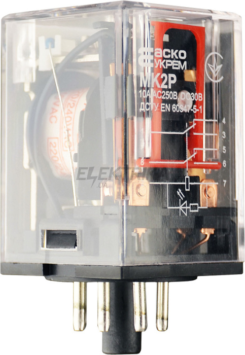 Реле проміжне АСКО-УКРЕМ МK2P (AC 220 V) (A0090010001)