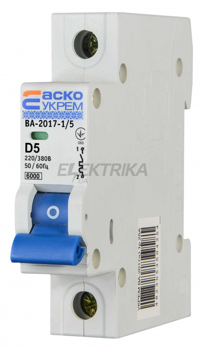 Автоматичний вимикач АСКО-УКРЕМ ВА-2017/D 1р 5А (A0010170084)