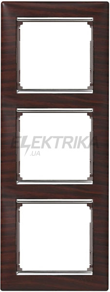 Рамка вертикальна, темне дерево/срібний штрих, 3-постова, Valena