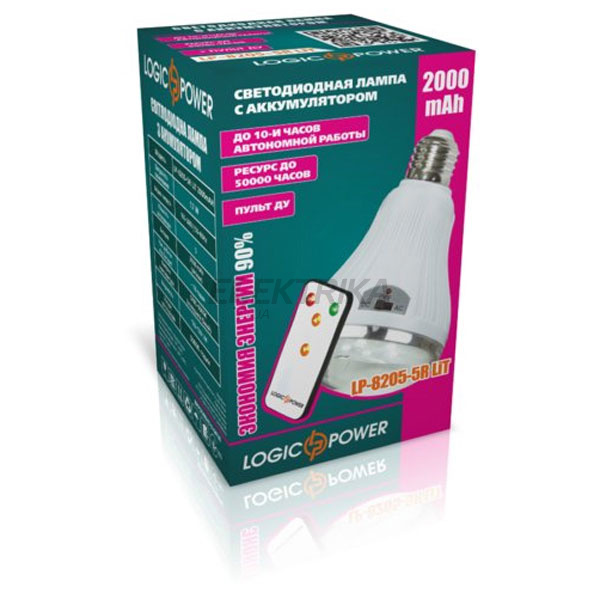 Лампа світлодіодна з акумулятором LP-8205-5R LiT 2000мАч E27