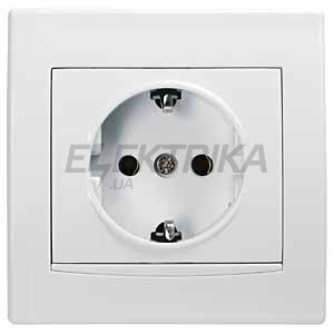 Розетка із заземленням Anya, біла, Schneider Electric