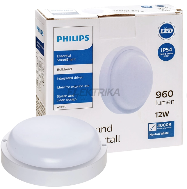 Світильник настінно-стельовий PHILIPS WT045C LED12/NW PSU CFW L1054 (911401735852)