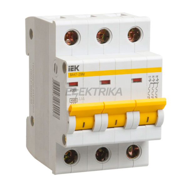 Автоматичний вимикач IEK, ВА47-29М 3P 5A 4,5кА х-ка B
