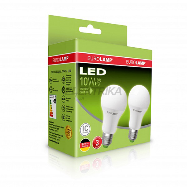 Промо-набір LED Лампа A60, 10Вт, E27, 4000K, акція "1+1"