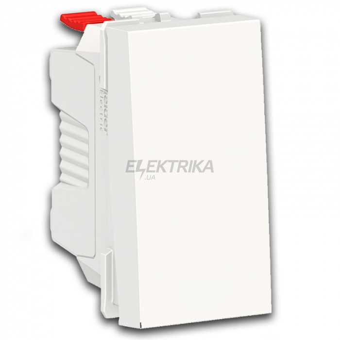 Вимикач одноклавішний кнопковий Schneider Unica New схема 1 10А 1 модуль білий (NU310618)