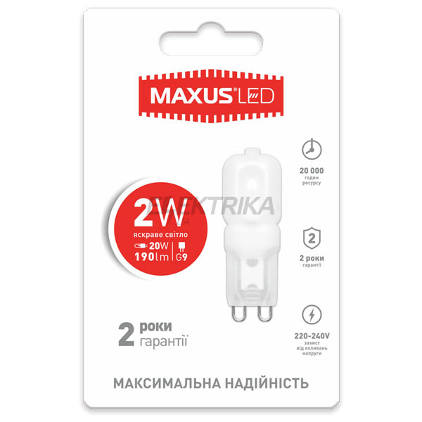 Лампа світлодіодна G9 2W 4100K 220V (1-LED-202)