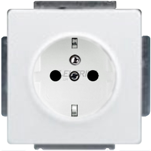 Розетка із заземленням та заслінками, білий, 16A, 250V, Swing, Elektro-Praga