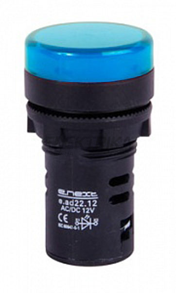 Індикатор світлосигнальний e.ad22.230.blue Ø22мм 230В АС, синій