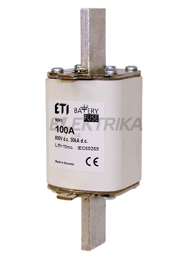 Плавка вставка запобіжник ETI M1 bat 100A/800V DC 004723324