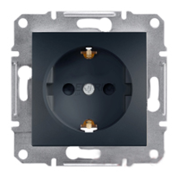 Розетка Schneider Electric Asfora із заземленням антрацит (EPH2900171)