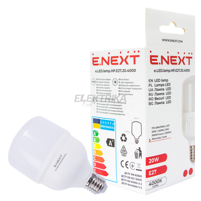 Лампа світлодіодна e.LED.lamp.HP.E27.20.4000 (l0650636)