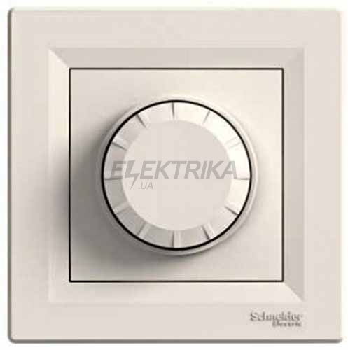 Диммер поворотний Schneider Electric Asfora з підсвічуванням кремовий (EPH6500123)