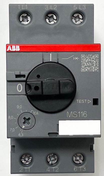 Автомат захисту двигуна ABB MS116-10 (6,3A-10А) (1SAM250000R1010)