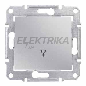 Вимикач 1-кнопковий кнопковий із символом "дзвінок" Schneider Electric Sedna алюміній (SDN0800160)