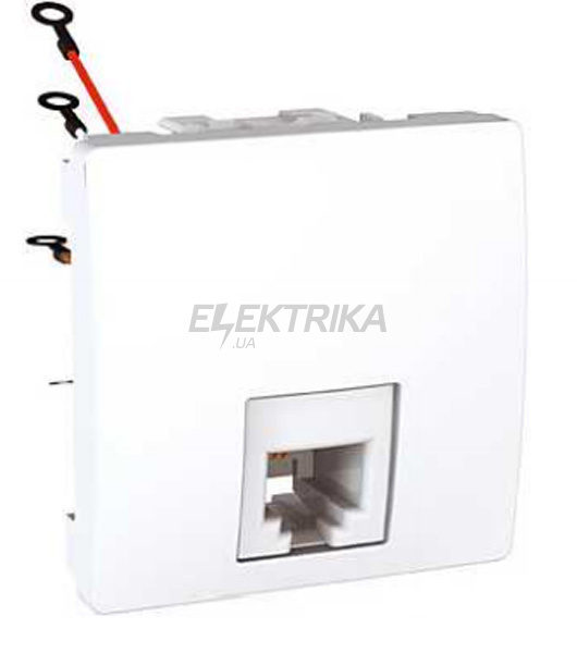 Розетка телефонна 1xRJ11, 4 контакти, біла