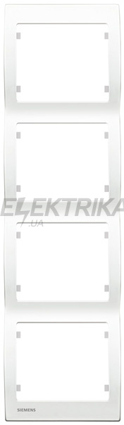 Рамка 4 посту вертикальна Siemens Iris білий (S18104 W)
