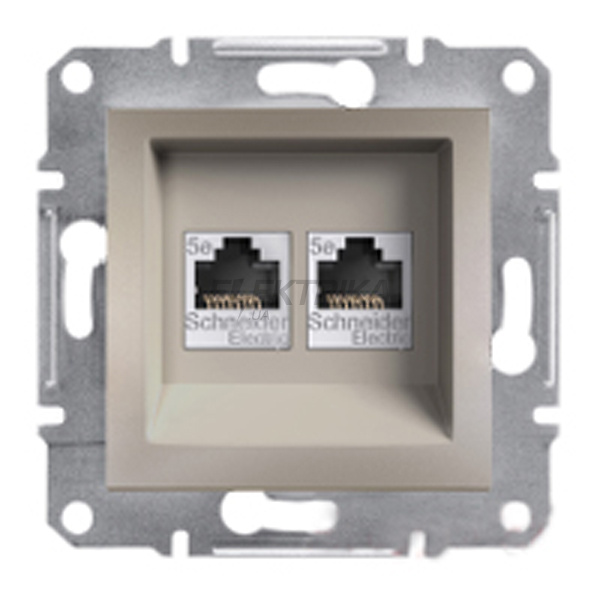 Розетка подвійна RJ45 Schneider Electric Asfora категорія 6 UTP бронза (EPH4800169)
