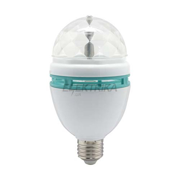 Світлодіодна лампа LB-800 230V 3W E27 3leds RGB 78*150mm