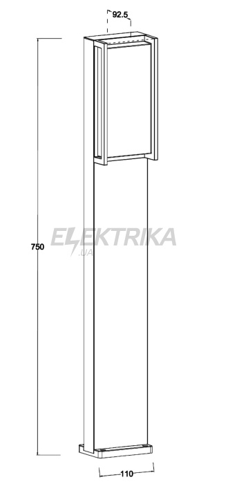Світильник вуличний стовпчик середній LUTEC Qubo 7193001118 Architectural (50569)