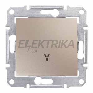 Вимикач 1-кнопковий кнопковий із символом "дзвінок" Schneider Electric Sedna титан (SDN0800168)