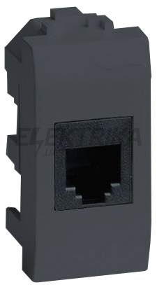 Комп'ютерна розетка RJ-45, кат5E (роз'єм AMP), чорна, 1 модуль