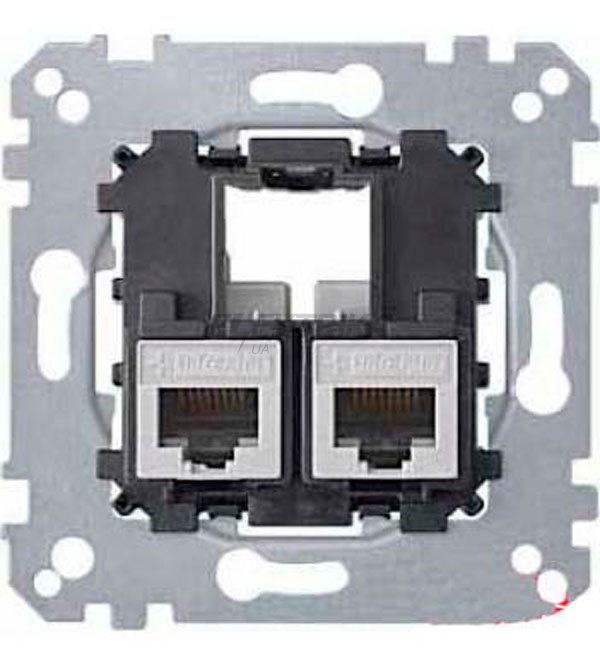 Механізм комп'ютерної розетки RJ45, 2-П, КАТ.5e UTP