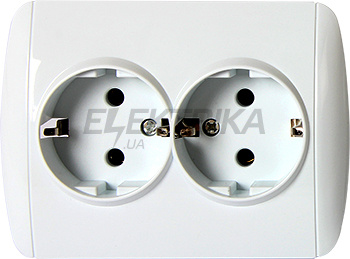Розетка E.NEXT e.install.stand.810DB c з/к подвійна з рамкою (s035036)