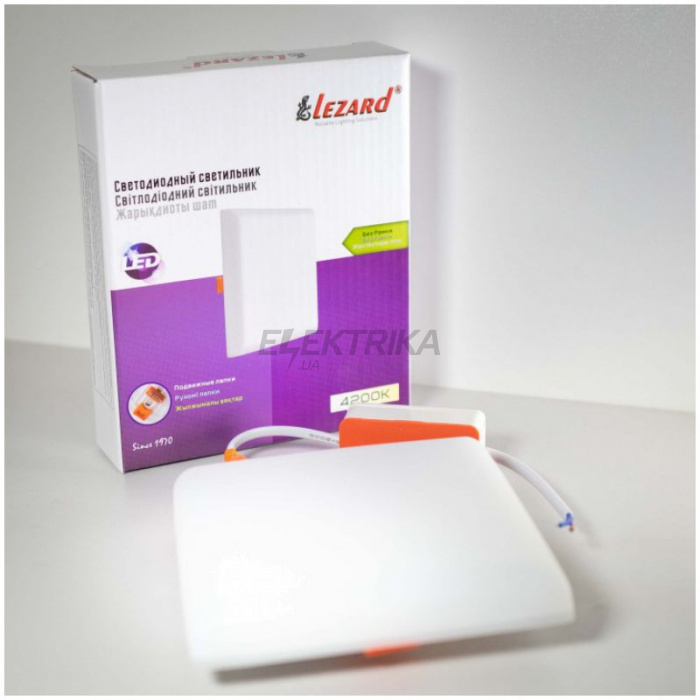 Панель світлодіодна квадратна Lezard 36W 4200K 3420Lm 222*222 мм (222-SCEL-4236)